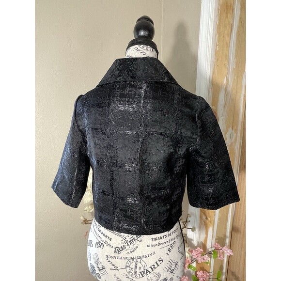 Mossimo Cropped Cocktail Jacket Black Womens XS Whimsigoth - Picture 2 of 12